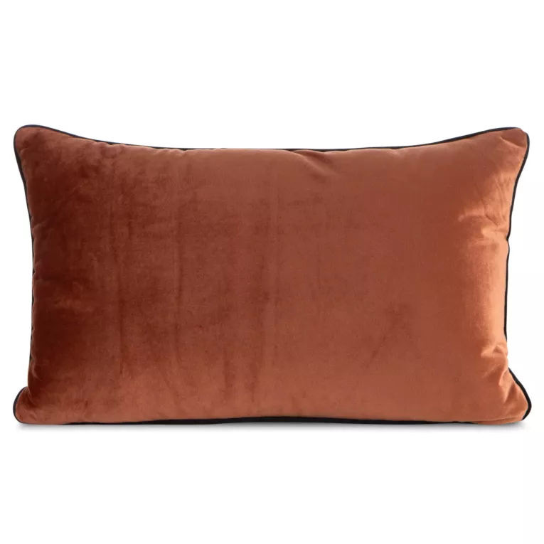 Poduszka 30 x 50 cm welwetowa ceglasta z kontrastującą lamówką GAJA 3 Eurofirany