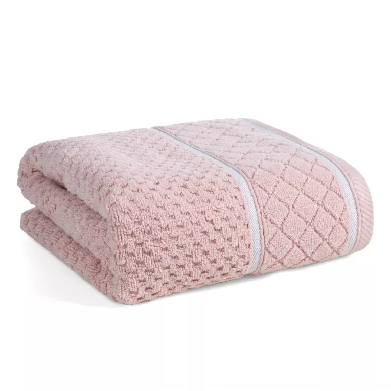 Ręcznik do rąk 30x50 cm bawełniany zero twist pudrowy o ryżowej strukturze 550 g/m2 FAVORI Eurofirany