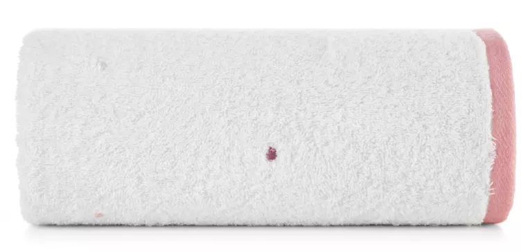 Ręcznik kąpielowy dziecięcy 70x140 cm bawełniany kolor biały,różowy z haftem serduszek 480 g/m2 BABY 56 Eurofirany