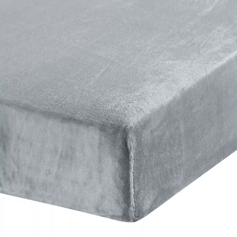 Prześcieradło polarowe z gumką 140x200 cm kolor srebrny 250 g/m2 FLANO Eurofirany