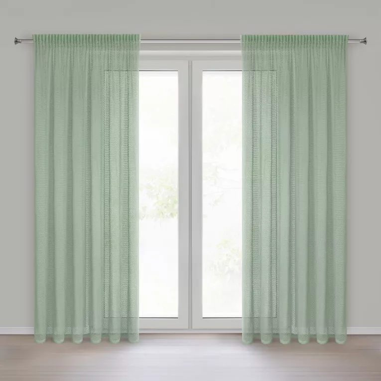 Zasłona z siateczki beżowa 140x270 cm taśma - GABBY Eurofirany