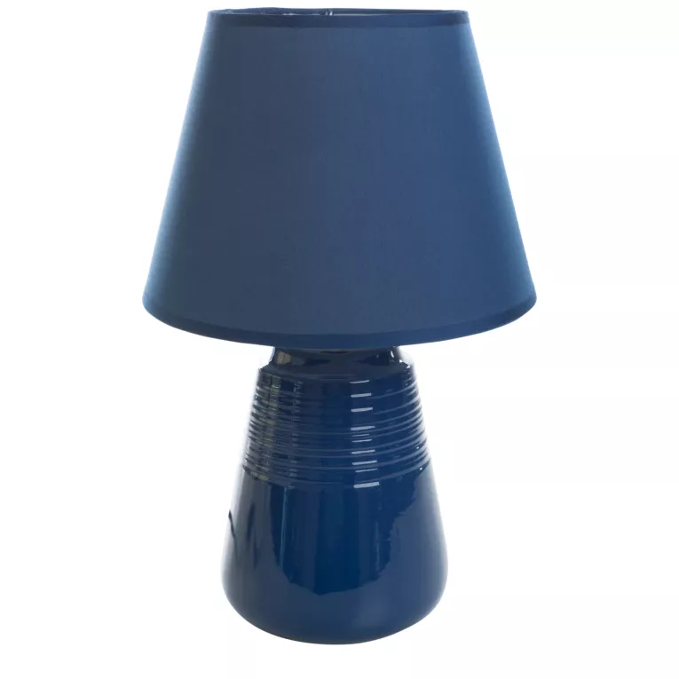 Lampa stołowa granatowa KARLA na ceramicznej podstawie 25x40 cm EUROFIRANY