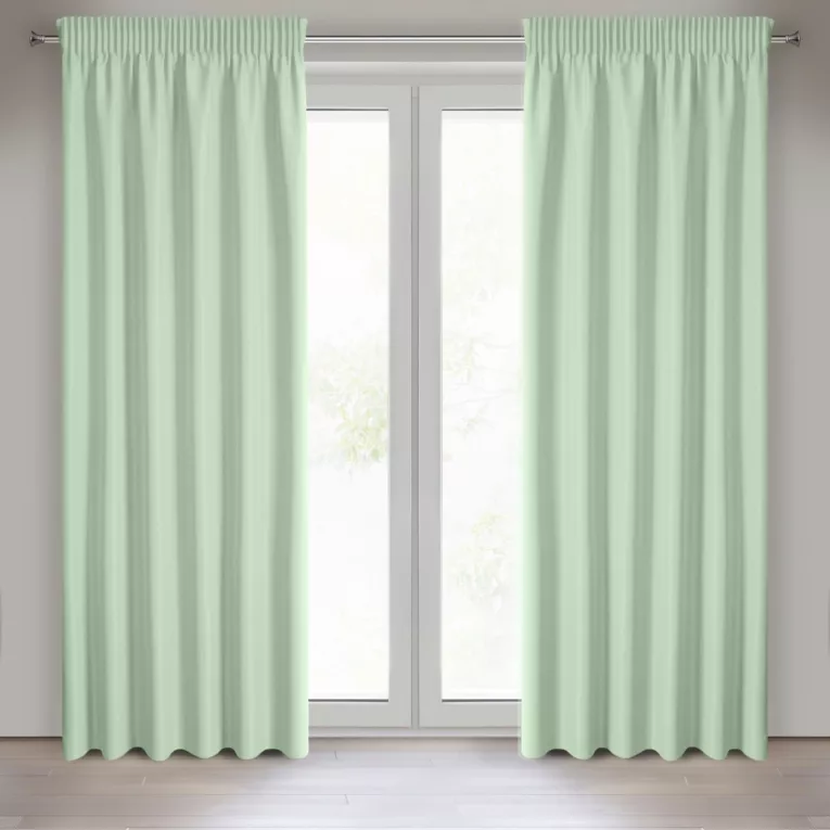Zasłona jasnozielona z matowej gładkiej tkaniny 140x270 cm taśma RITA Eurofirany