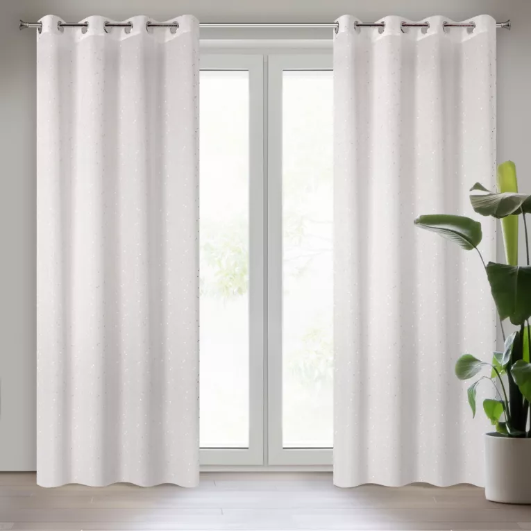 Dekoracja okienna RIVIA zdobiona srebrnymi trójkątami Design91