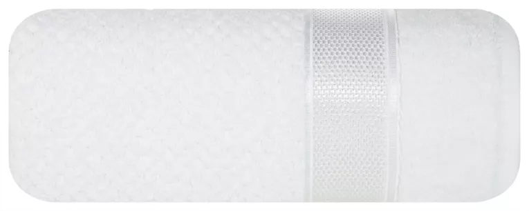 Ręcznik kąpielowy 50x90 cm z włókna bambusowego kolor biały z błyszczącą bordiurą 500 g/m2 MILAN Eurofirany