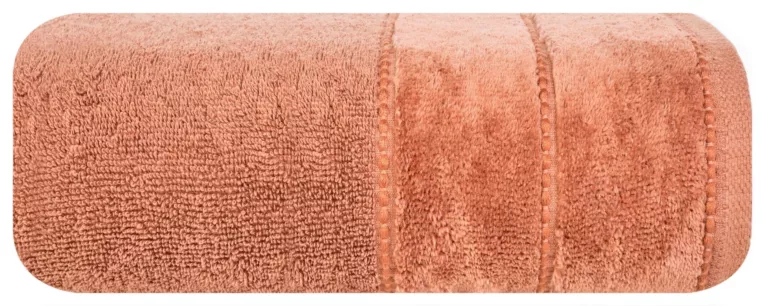 Ręcznik kąpielowy 70x140 cm bawełniany kolor pomarańczowy z welwetową bordiurą 500 g/m2 MARI Eurofirany