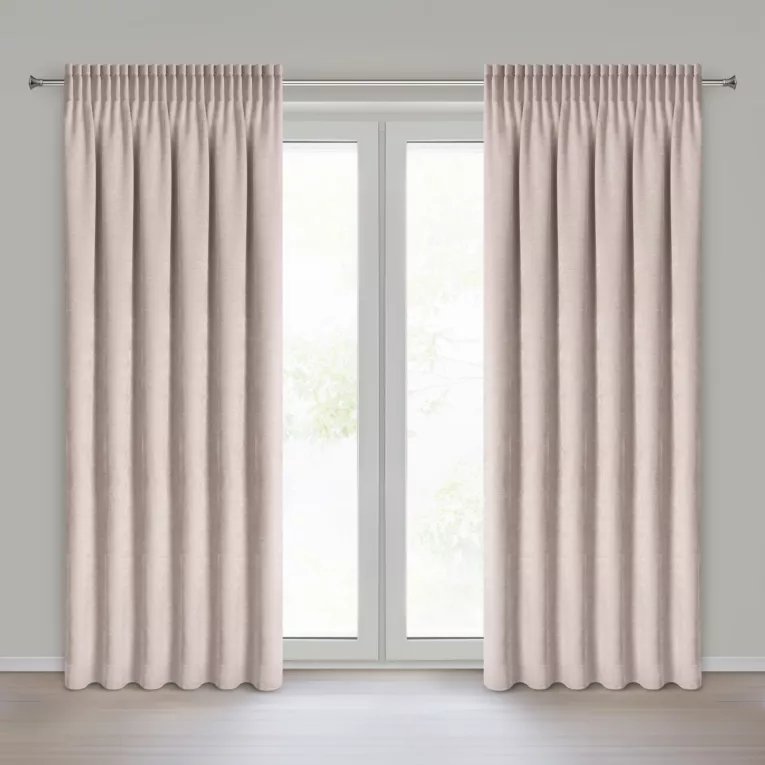 Zasłona różowa o szenilowej strukturze 140x270 cm taśma - NILO Eurofirany