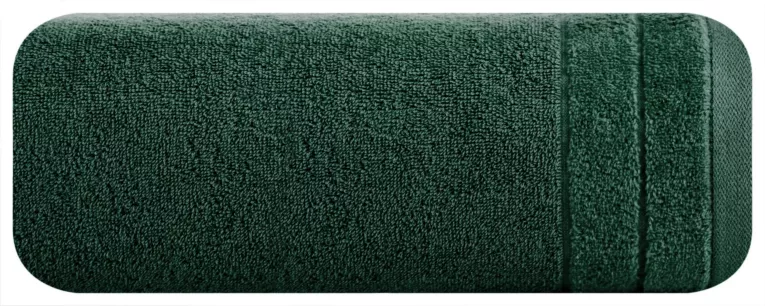 Ręcznik do rąk Damla z welwetową bordiurą butelkowo zielony 30x50 cm Eurofirany