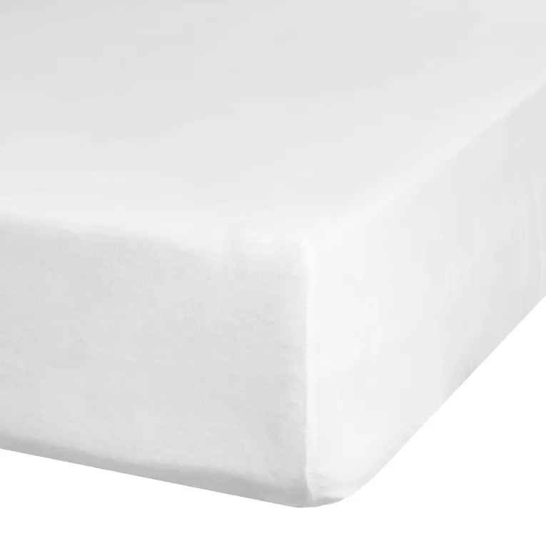 Prześcieradło jersey z gumką 180x200 cm z bawełny kolor biały 190 g/m2 Eurofirany Premium