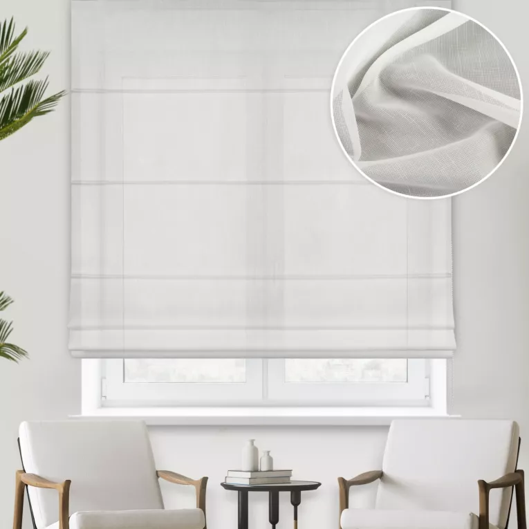 Roleta rzymska naturalna z efektem deszczyku, wykończona obciążnikiem