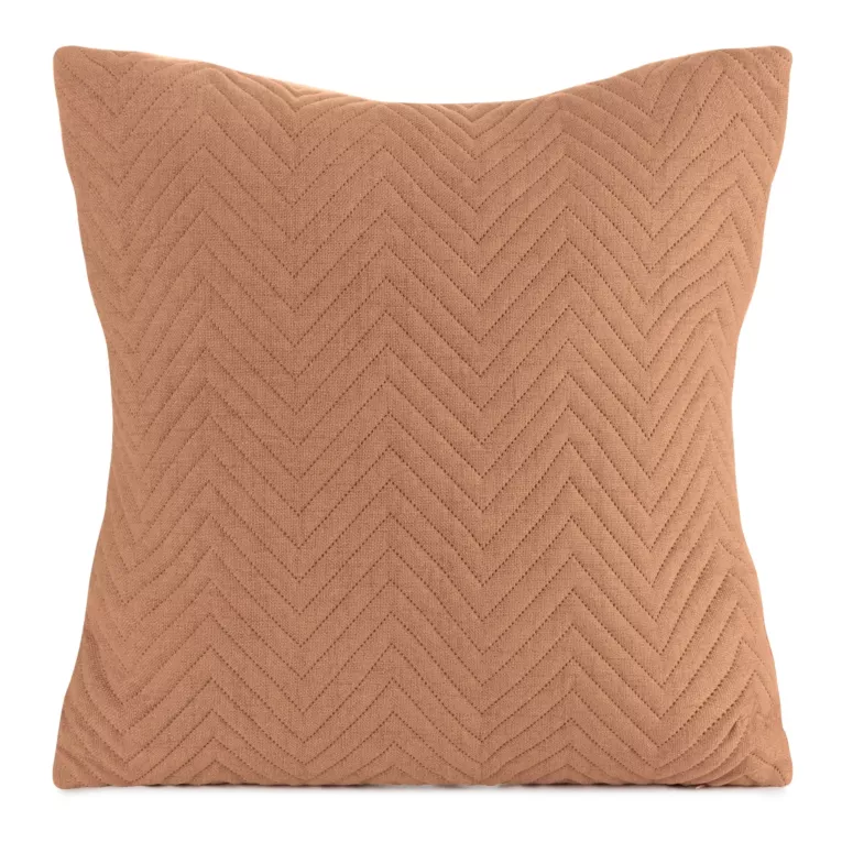 Poszewka na poduszkę 45x45 cm o strukturze lnu pikowana metodą hot press w wzór jodełki ceglasta LEN EUROFIRANY PREMIUM