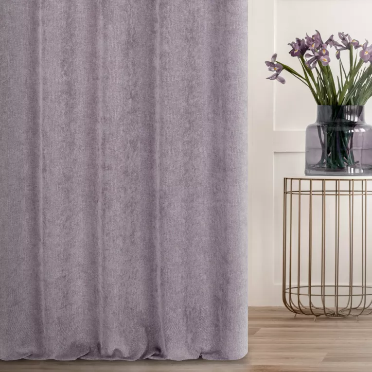 Miękka szenilowa tkanina zasłonowa o strukturalnym splocie i subtelnym połysku Eurofirany