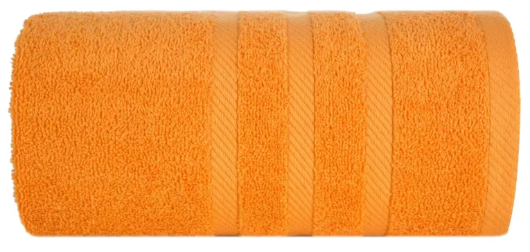 Ręcznik kąpielowy 100x150 cm bawełniany kolor pomarańczowy z ozdobną bordiurą 500 g/m2 MILO Eurofirany