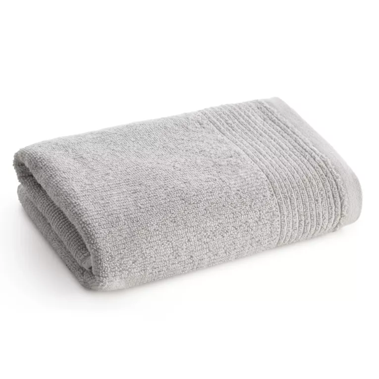 Ręcznik kąpielowy 70x140 cm bawełniany kolor jasnosrebrny zdobiony błyszczącą bordiurą 500 g/m2 LARI Eurofirany