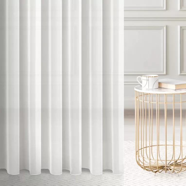 Tkanina firanowa matowy woal zakończona szwem obciążającym Eurofirany