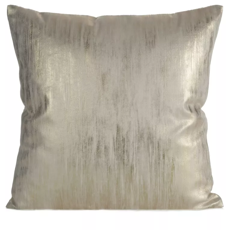 Poszewka na poduszkę 45x45 cm welwetowa zdobiona przecieranym nadrukiem kremowo, szampański EMILA Eurofirany