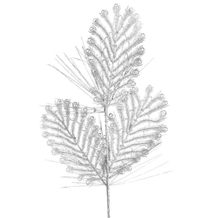 Srebrna gałązka dekoracyjna na choinkę z brokatem 35 cm Eurofirany