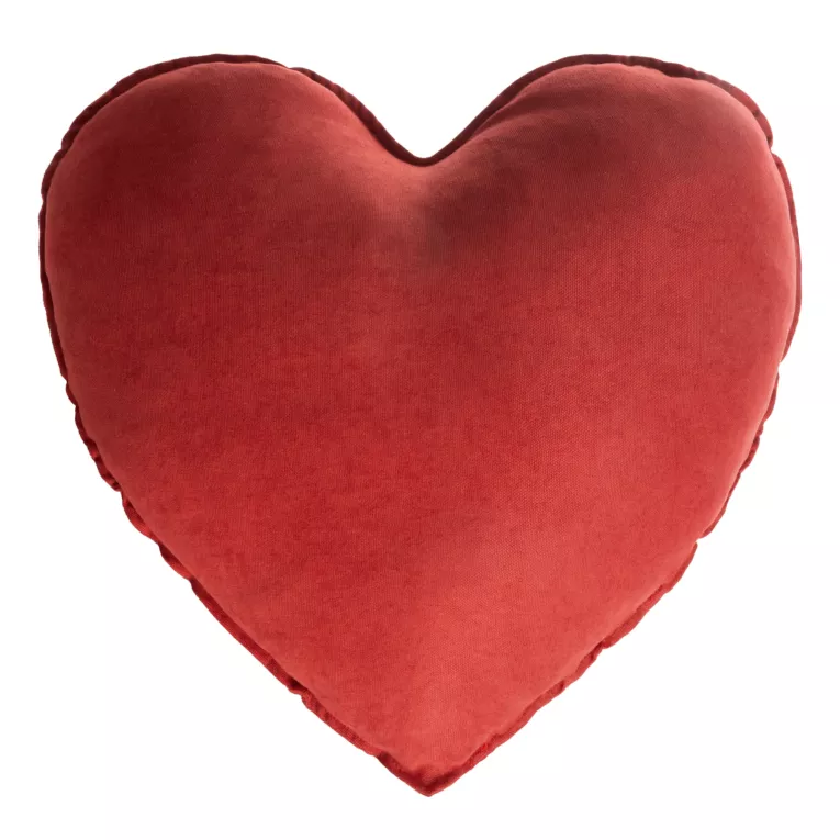 Poduszka w kształcie serca 45 x 45 cm z welurowej tkaniny czerwona Eurofirany