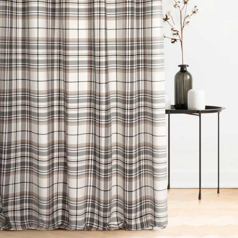 Tkanina zasłonowa o płóciennym splocie w kratkę Eurofirany