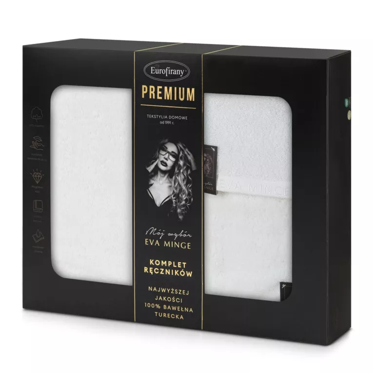 Zestaw ręczników bawełnianych 3 szt kolor biały 550 g/m2 VENUS Eva Minge Eurofirany
