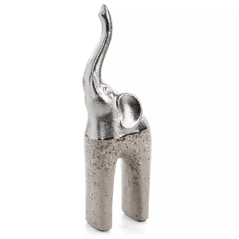 Figurka dekoracyjna srebrna w kształcie słonia 12x7x35 cm LAILA Eurofirany