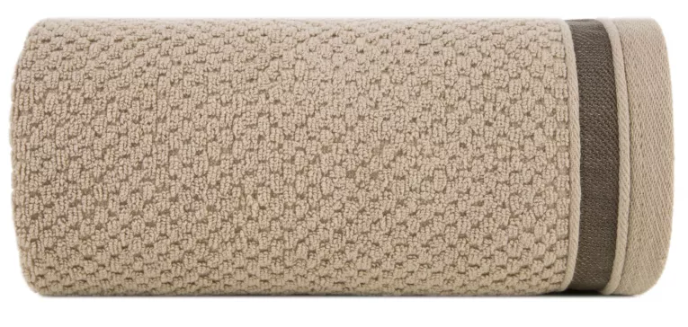 Ręcznik do rąk 30x50 cm bawełniany kolor beżowy w pasy 500 g/m2 MADLEN Eurofirany