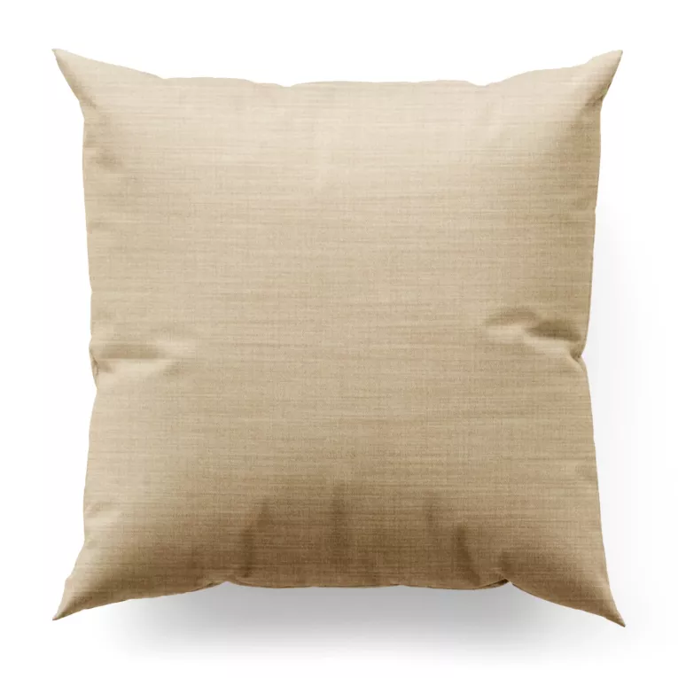 Poszewka szyta beżowa z miękkiej tkaniny o naturalnym splocie w stylu ekologicznym