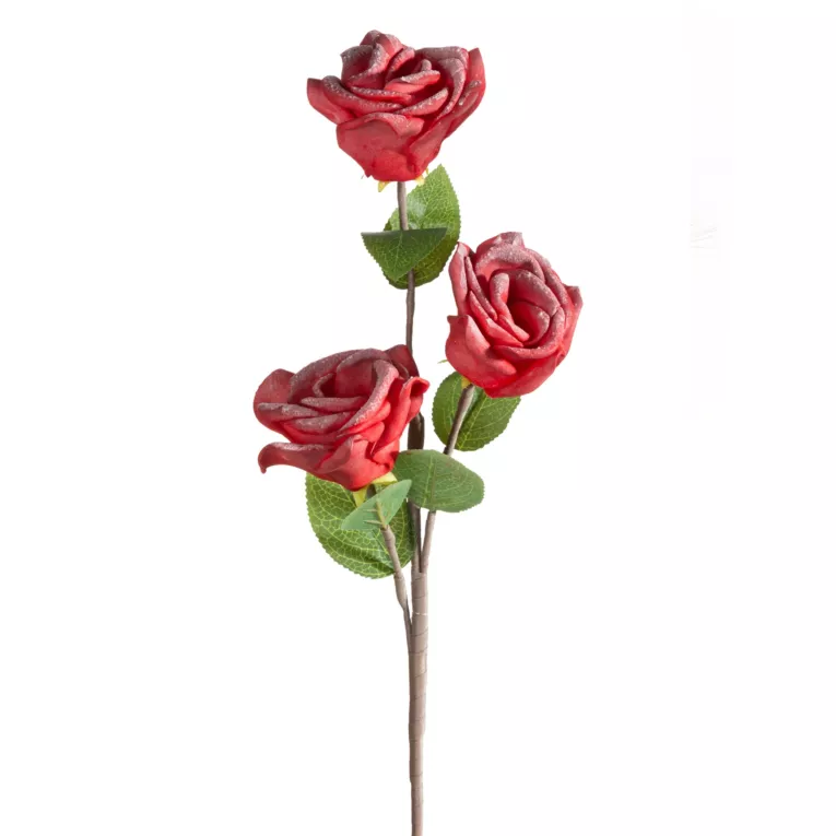 Kwiat sztuczny czerwony z plastycznej pianki foamiran 50 cm Eurofirany