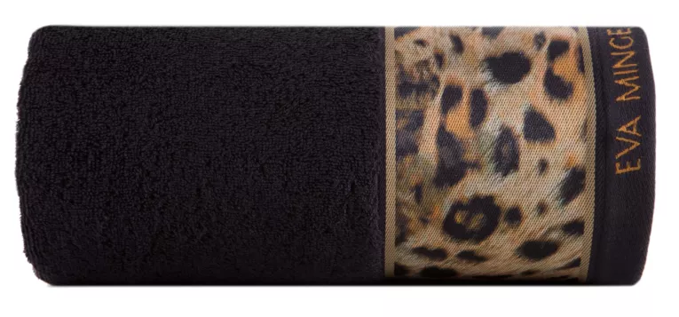 Ręcznik kąpielowy 70x140 cm bawełniany kolor czarny,brązowy z designerską bordiurą 500 g/m2 EVA 23 Eva Minge Eurofirany