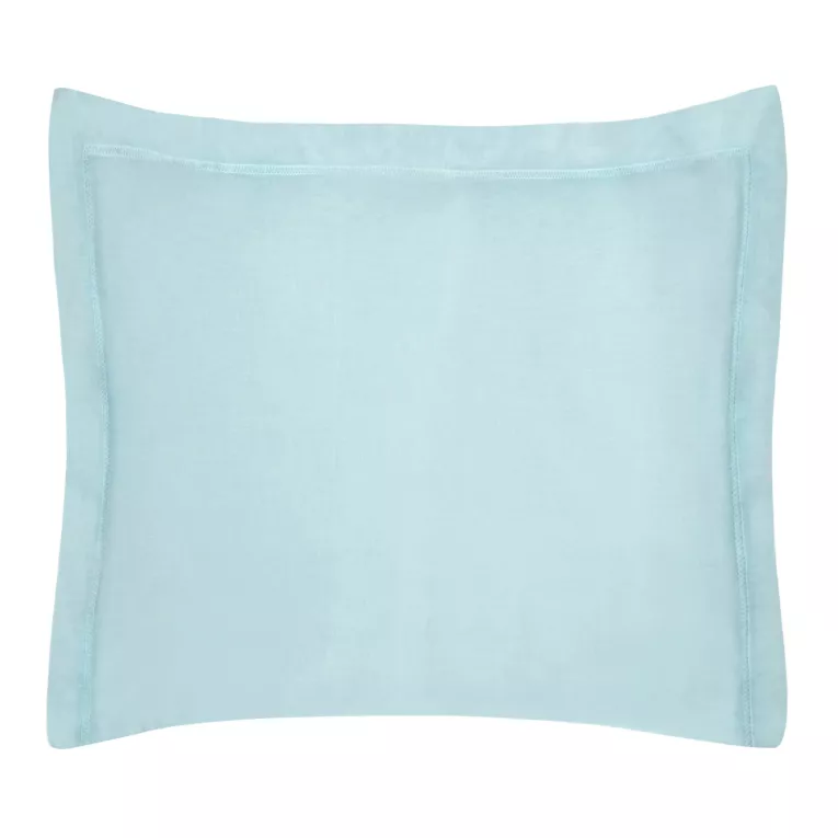 Poszewka na poduszkę 70x80 cm bawełniana z satynowym połyskiem i ozdobną kantą błękitna NOVA COLOUR Eurofirany