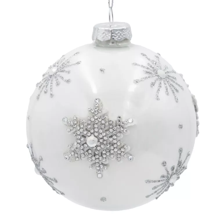 Klasyczna bombka choinkowa ręcznie zdobiona motywem gwiazdek Eurofirany