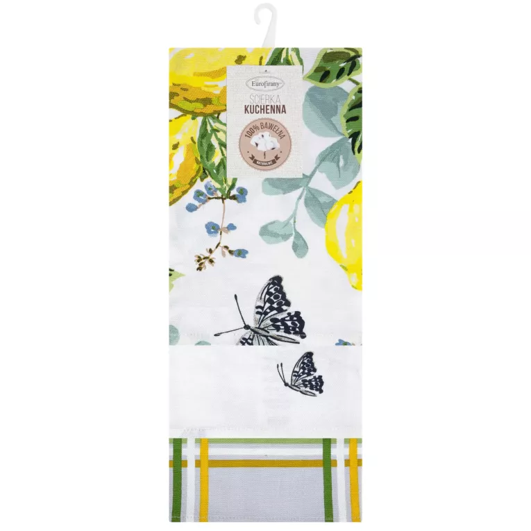 Komplet ściereczek kuchennych  3szt 50x75 cm bawełniany kolor naturalny,żółty 200 g/m2 LEMON Eurofirany