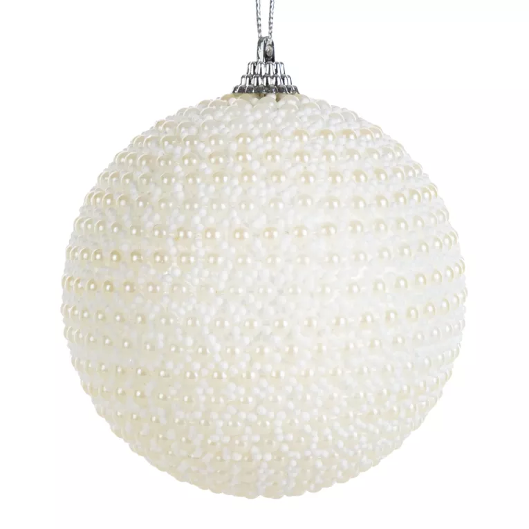 Dekoracyjna bombka choinkowa zdobiona drobnymi perełkami Eurofirany