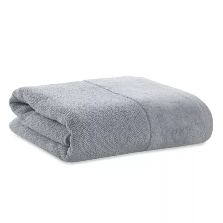 Ręcznik kąpielowy FERO z welwetową bordiurą srebrny 50x90 cm Eurofirany