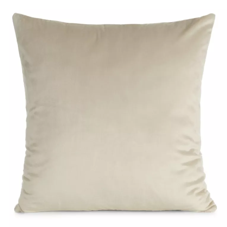 Poszewka na poduszkę 45x45 cm welwetowa o delikatnym połysku gładka beżowa GAJA 1 Eurofirany