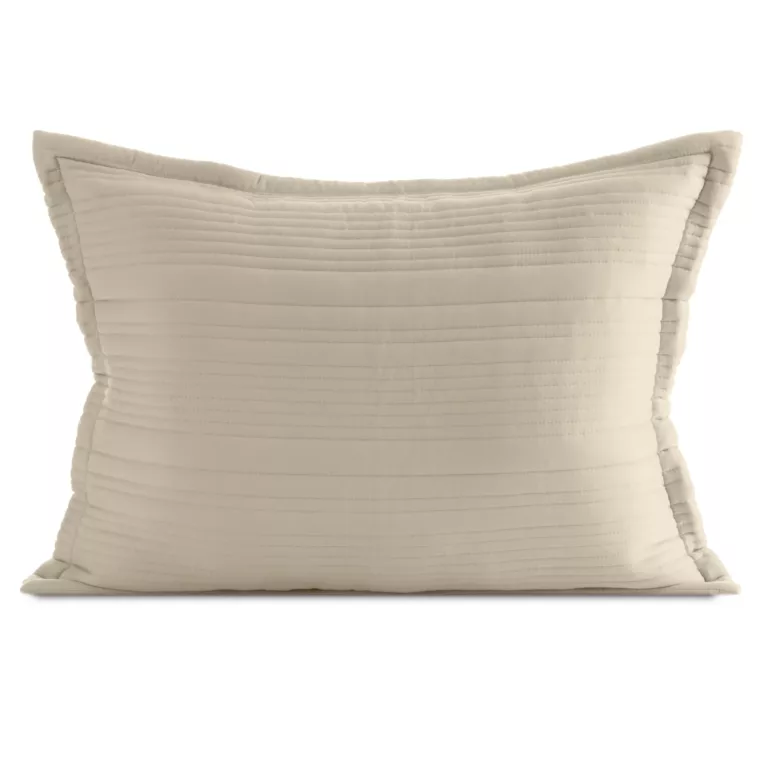 Poszewka na poduszkę 50x70 cm z wypukłym wzorem pikowana metodą tradycyjną beżowa TARA EUROFIRANY PREMIUM