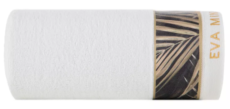 Ręcznik do rąk 30x50 cm bawełniany kolor biały,beżowy z designerską bordiurą 500 g/m2 Eva Minge Eurofirany