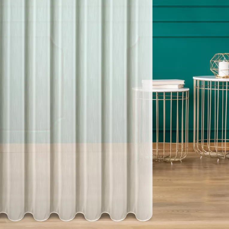 Firana szyta na flexach naturalna z gładkiej i delikatnej tkaniny typu KREPA, wykończona obciążnikiem