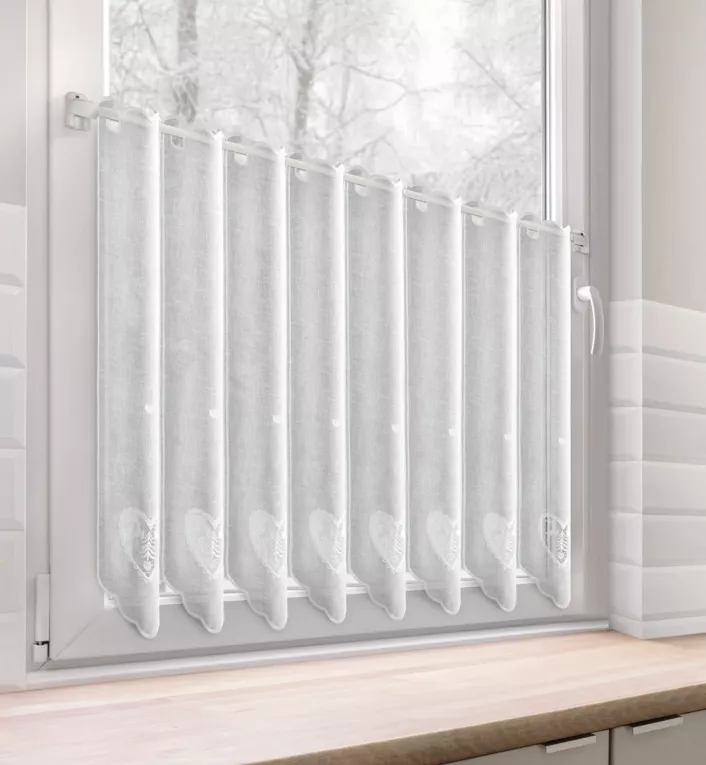 Tkanina firanowa zazdrostka z świątecznym ażurowym haftem Eurofirany