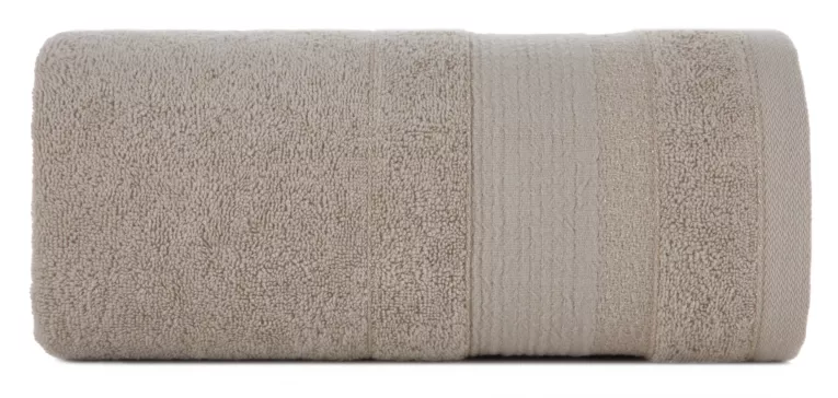 Ręcznik do rąk 30x50 cm bawełniany kolor beżowy w pasy przetykany błyszczącą nici 500 g/m2 APRIL Eurofirany