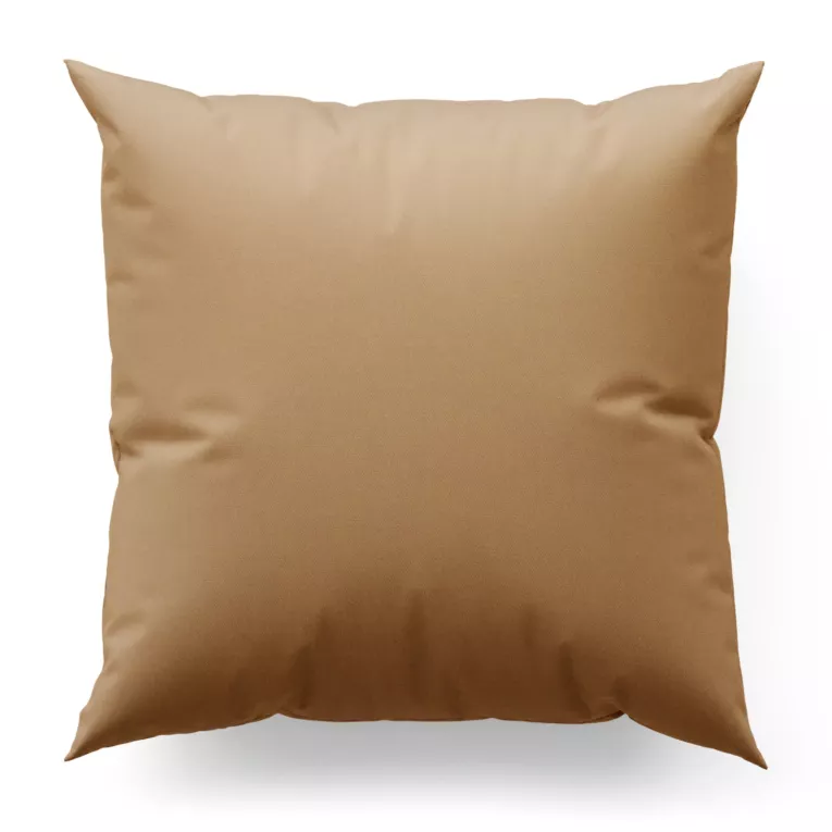 Poszewka szyta ciemnobeżowa z gładkiej zaciemniającej tkaniny typu dimout