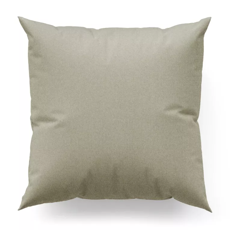 Poszewka szyta szarobeżowa z tkaniny o naturalnym splocie w stylu eko