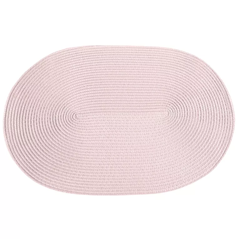 Podkładka owalna na stół pudrowo różowa 30 x 45 cm JUDY 2 pleciona