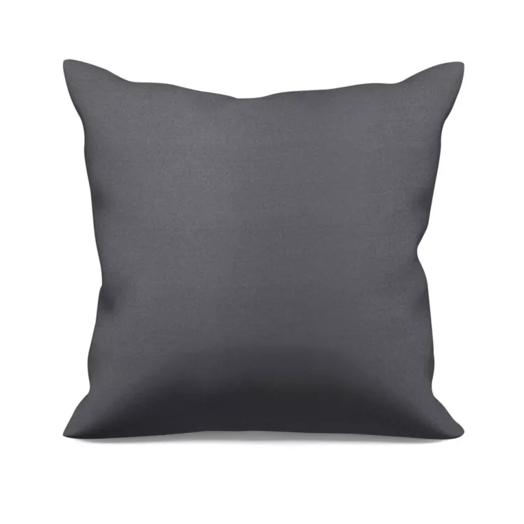 Poszewka szyta grafitowa z gładkiej tkaniny typu dimout