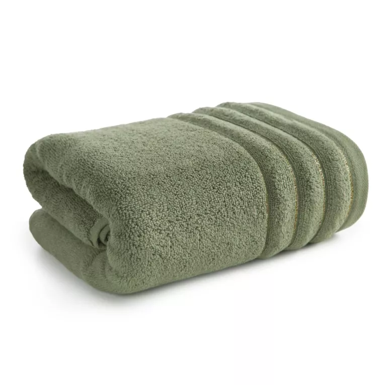 Ręcznik kąpielowy 50x90 cm bawełniany kolor zielony z błyszczącą bordiurą 500 g/m2 NADINE Eurofirany