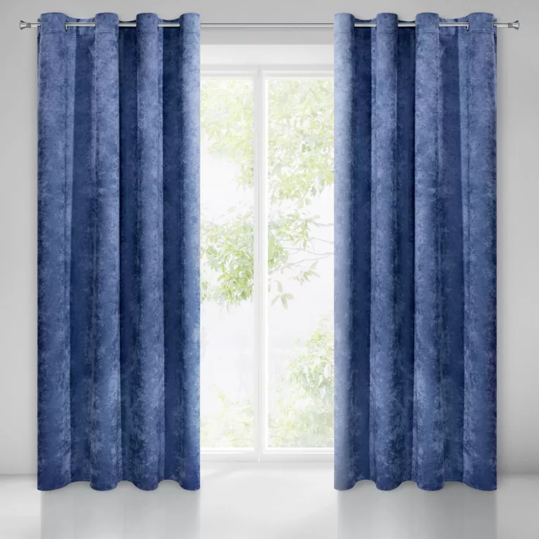Zasłona granatowa szenilowa 140x250 cm przelotka ANISA Eurofirany