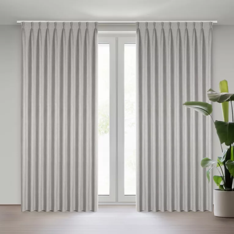 Zasłona ciemnobeżowa z 100% zaciemniającej tkaniny typu blackout 125x270 cm system flex - NELISA Eurofirany