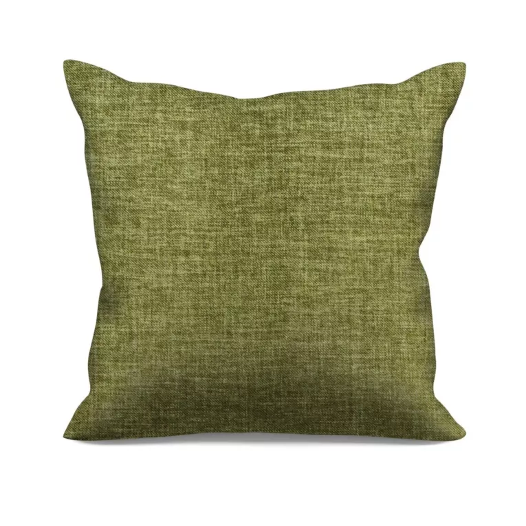 Poszewka szyta zielona z tkaniny zaciemniającej typu dimout o naturalnym splocie, z efektem melanżu