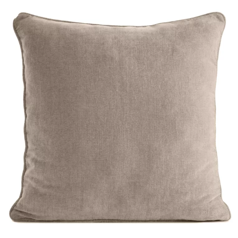 Poszewka na poduszkę 45x45 cm beżowa z szenilowej tkaniny - VANI Eurofirany