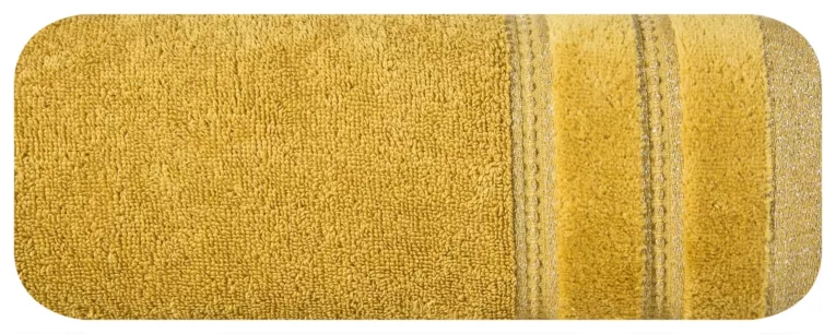 Ręcznik do rąk 30x50 cm bawełniany kolor musztardowy z błyszczącą bordiurą 500 g/m2 GLORY 1 Eurofirany